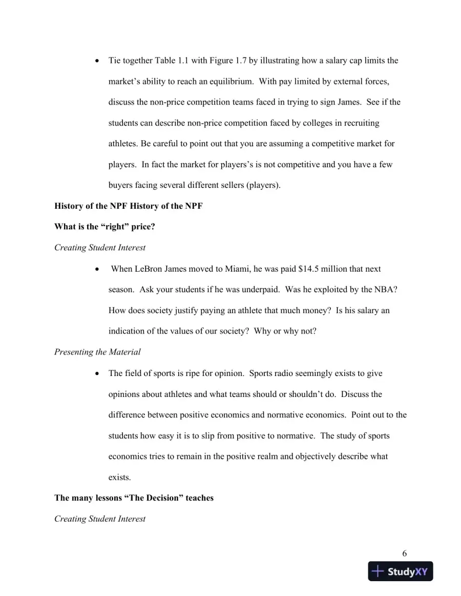 Class Notes For Sports Economics, 1st Edition, page 7