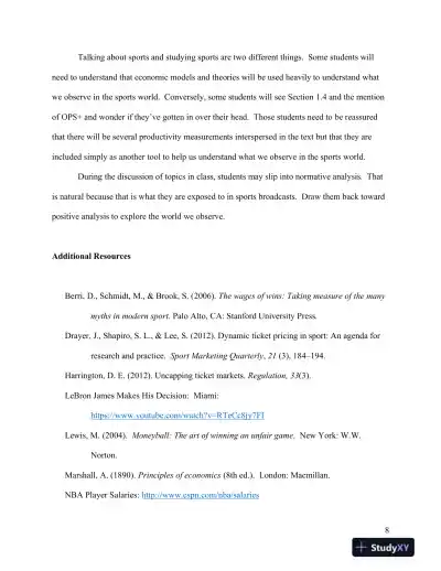 Class Notes For Sports Economics, 1st Edition - Page 9 preview image