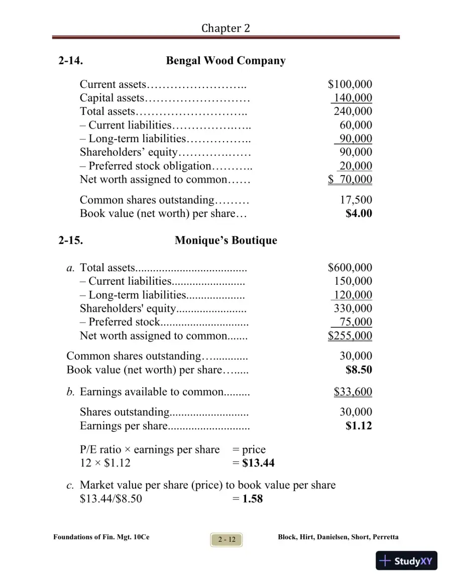 Foundations of Financial Management Tenth Canadian Edition Solution Manual, page 17