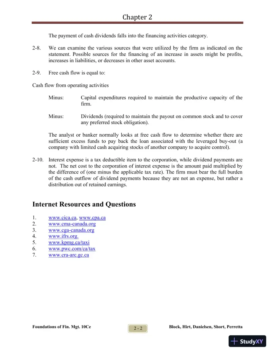 Foundations of Financial Management Tenth Canadian Edition Solution Manual, page 7