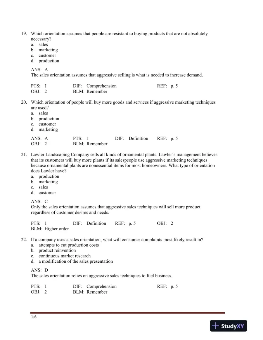 Marketing , 5th Edition Test Bank, page 10