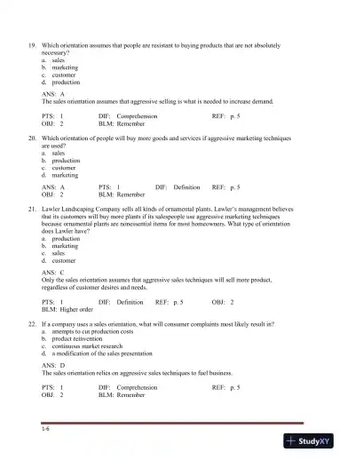 Marketing , 5th Edition Test Bank - Page 10 preview image