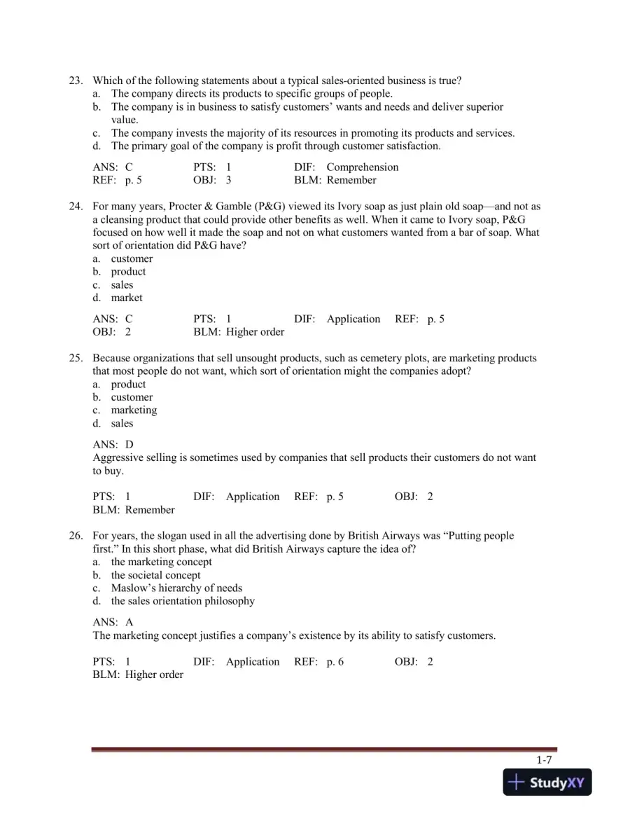 Marketing , 5th Edition Test Bank, page 11