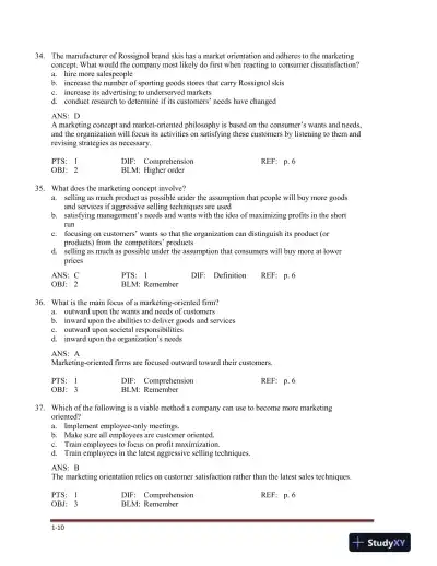 Marketing , 5th Edition Test Bank - Page 14 preview image