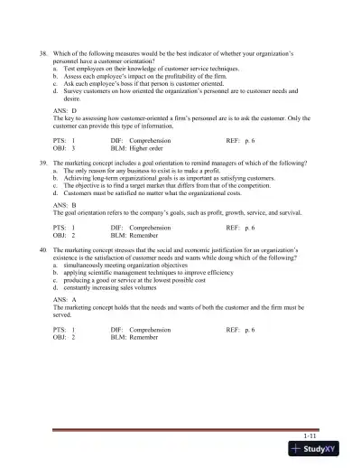 Marketing , 5th Edition Test Bank - Page 15 preview image