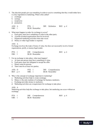 Marketing , 5th Edition Test Bank - Page 6 preview image