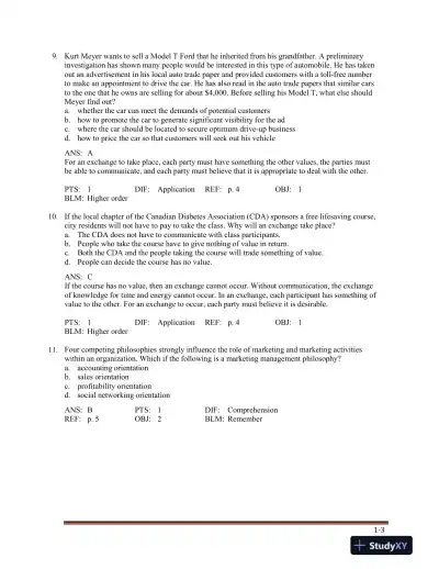 Marketing , 5th Edition Test Bank - Page 7 preview image