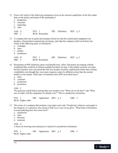 Marketing , 5th Edition Test Bank - Page 8 preview image