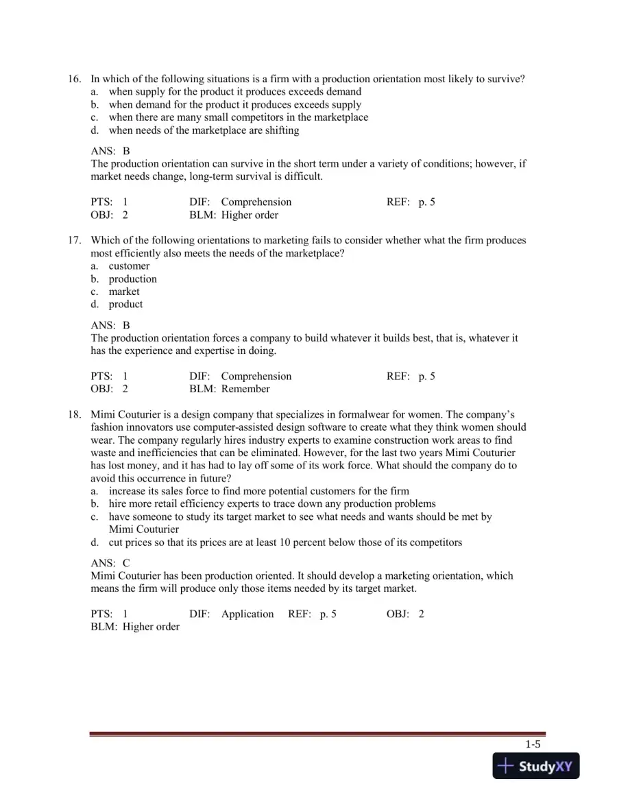 Marketing , 5th Edition Test Bank, page 9