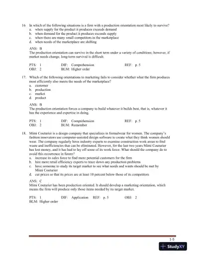 Marketing , 5th Edition Test Bank - Page 9 preview image