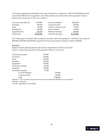 Test Bank for Advanced Accounting, 13th Edition - Page 17 preview image