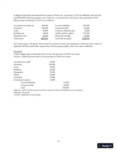 Test Bank for Advanced Accounting, 13th Edition - Page 18 preview image