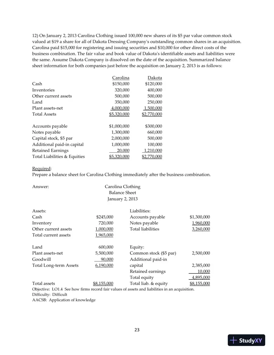 Test Bank for Advanced Accounting, 13th Edition, page 24