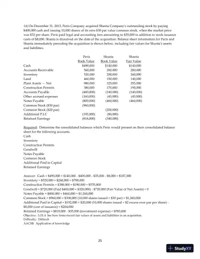 Test Bank for Advanced Accounting, 13th Edition - Page 26 preview image