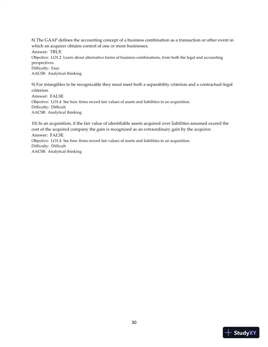 Test Bank for Advanced Accounting, 13th Edition, page 31