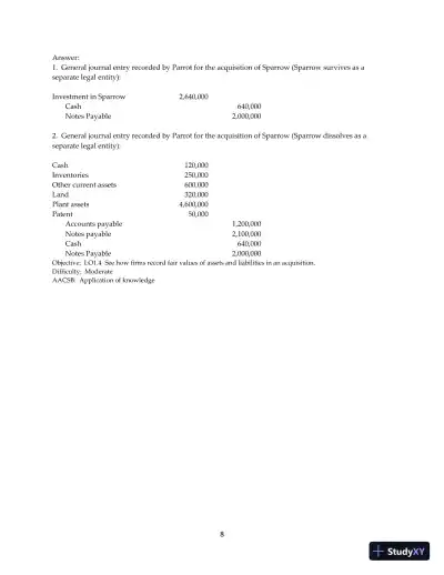 Test Bank for Advanced Accounting, 13th Edition - Page 9 preview image