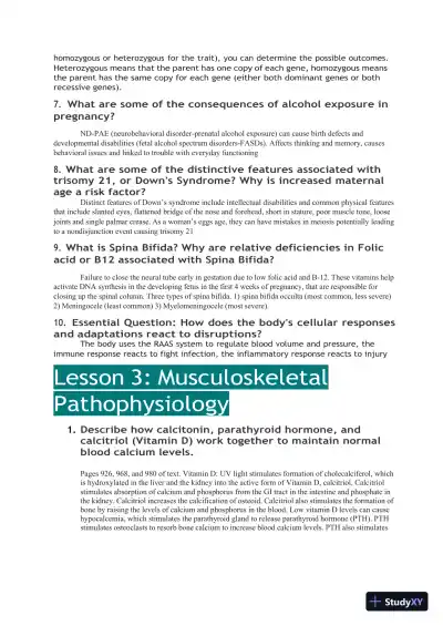 2022-2023 WGU D236 Pathophysiology Exam - Study Guide with Answers (108 Solved Questions) - Page 8 preview image