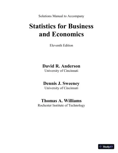 Solution Manual for Statistics for Business and Economics, 11th Edition - Page 1 preview image