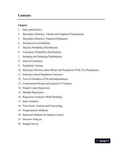 Solution Manual for Statistics for Business and Economics, 11th Edition - Page 3 preview image