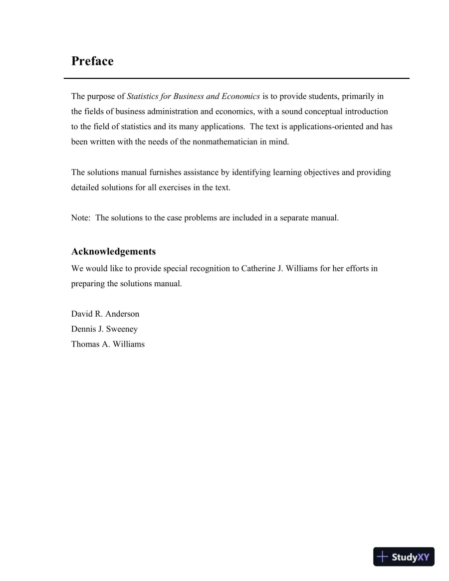 Solution Manual for Statistics for Business and Economics, 11th Edition, page 4
