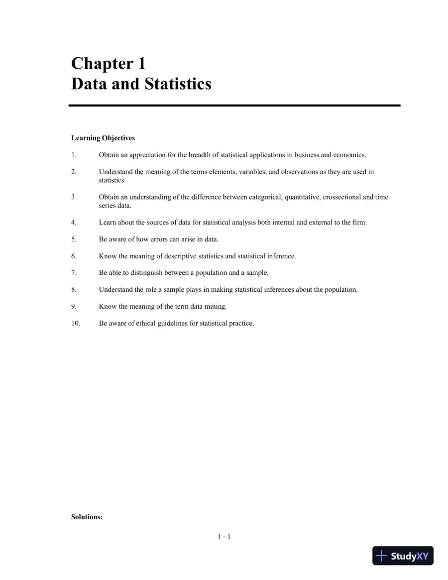 Solution Manual for Statistics for Business and Economics, 11th Edition, page 5