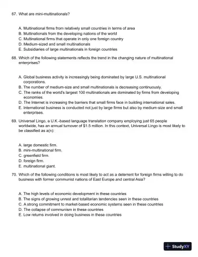 Global Business Today 9th Edition Test Bank - Page 14 preview image