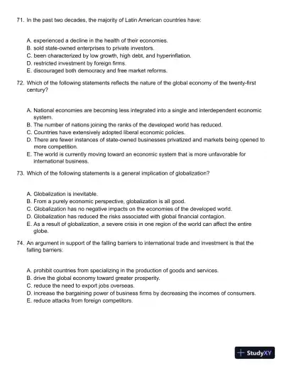 Global Business Today 9th Edition Test Bank - Page 15 preview image