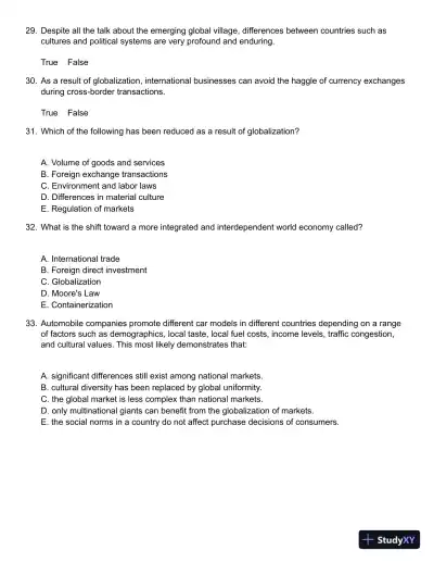 Global Business Today 9th Edition Test Bank - Page 5 preview image