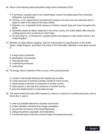 Global Business Today 9th Edition Test Bank - Page 9 preview image