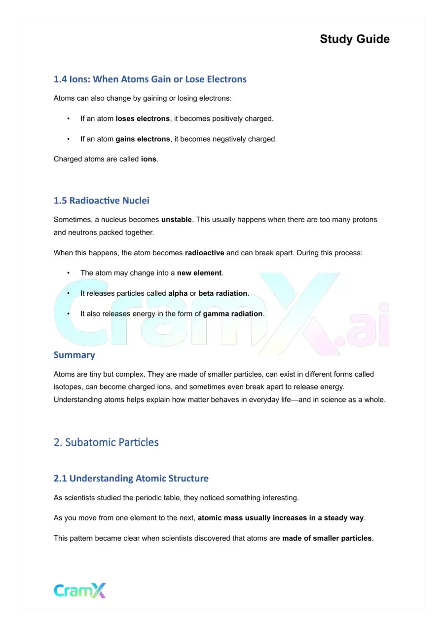 Chemistry - Atomic Structure, page 2