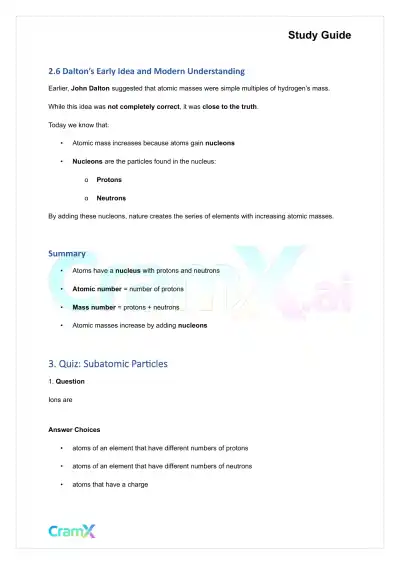 Chemistry - Atomic Structure - Page 5 preview image