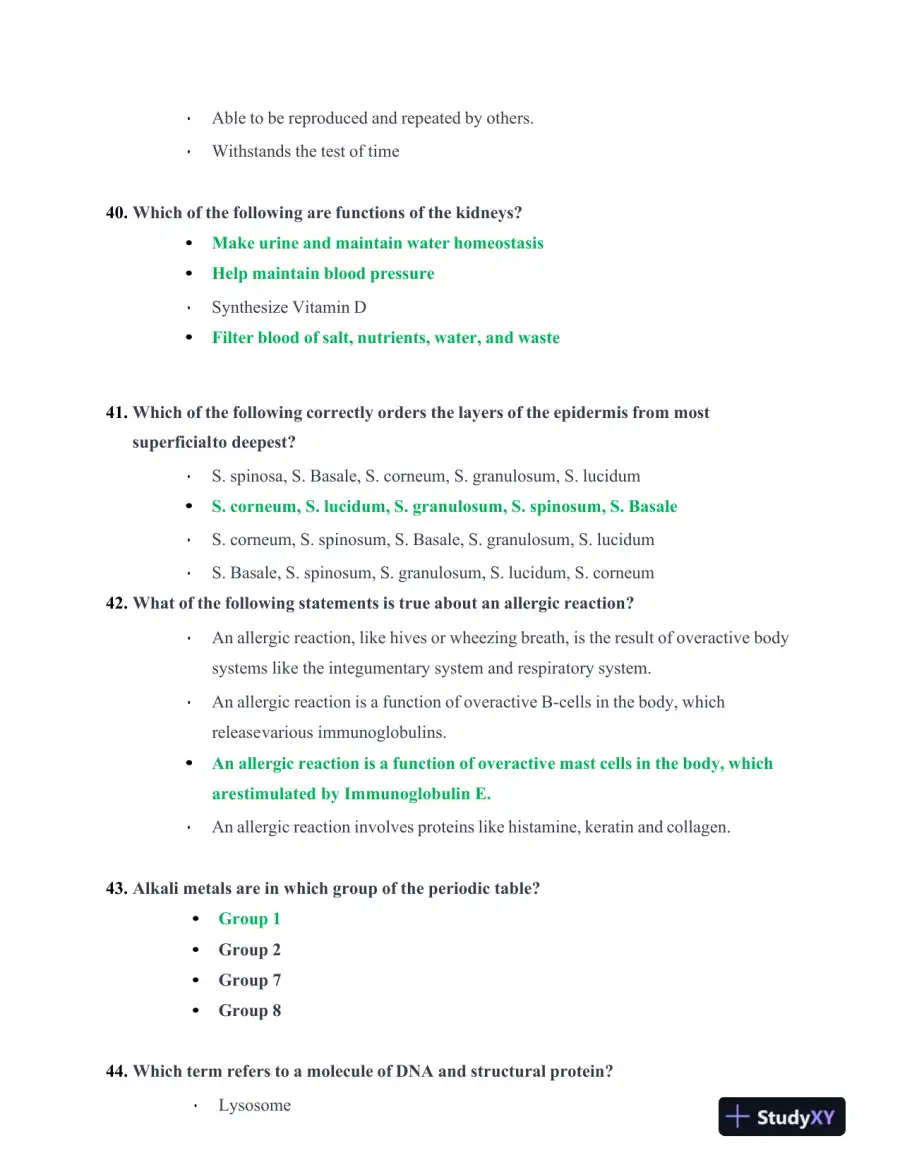 ATI Biology TEAS With Answers (303 Solved Questions), page 14