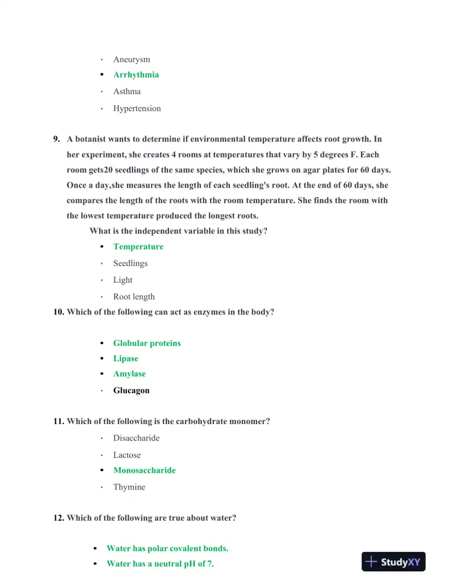 ATI Biology TEAS With Answers (303 Solved Questions), page 4