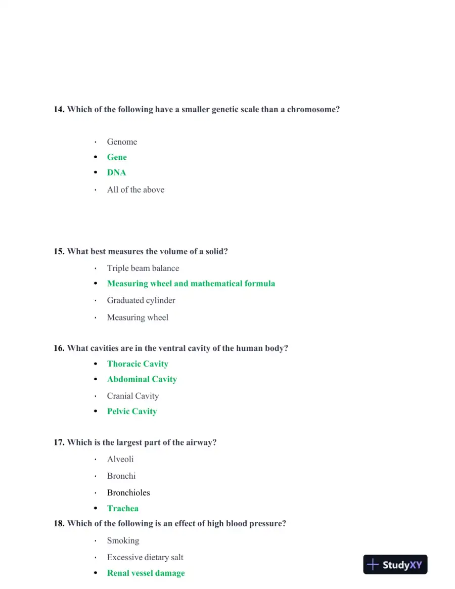 ATI Biology TEAS With Answers (303 Solved Questions), page 6