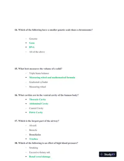 ATI Biology TEAS With Answers (303 Solved Questions) - Page 6 preview image