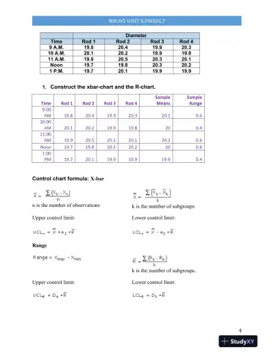 MM305 UNIT 9 Project: Project Analysis and Forecasting: Application of Decision Models, Statistical Methods, and Optimization Techniques - Page 5 preview image