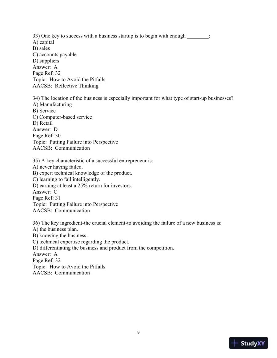 Test Bank For Effective Small Business Management, 10th Edition, page 10