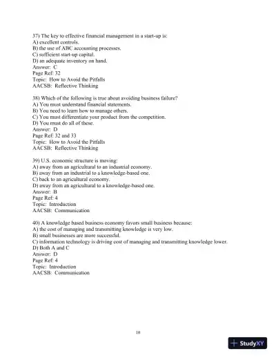 Test Bank For Effective Small Business Management, 10th Edition - Page 11 preview image