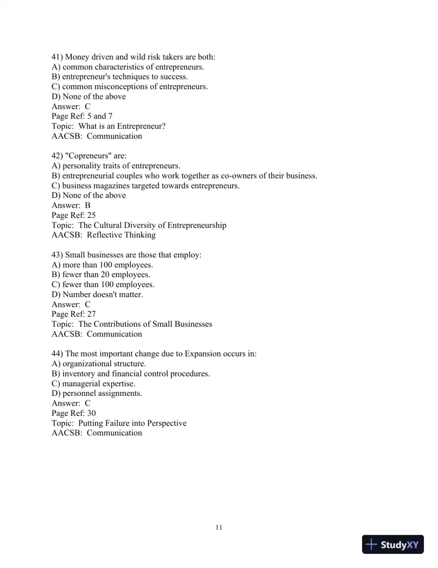 Test Bank For Effective Small Business Management, 10th Edition, page 12