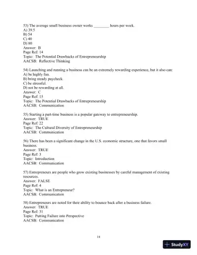 Test Bank For Effective Small Business Management, 10th Edition - Page 15 preview image