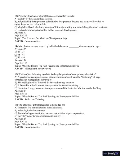 Test Bank For Effective Small Business Management, 10th Edition - Page 5 preview image