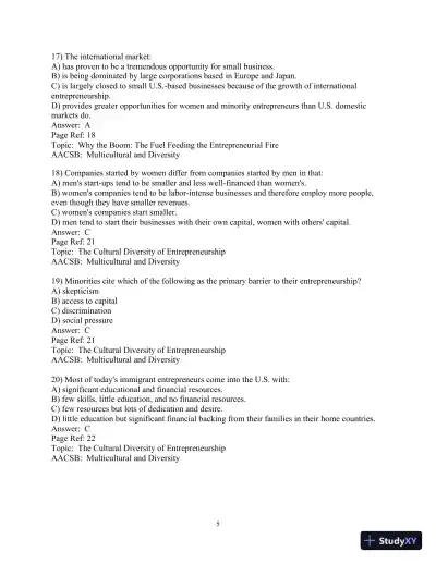 Test Bank For Effective Small Business Management, 10th Edition - Page 6 preview image