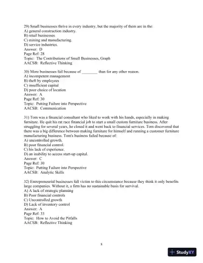 Test Bank For Effective Small Business Management, 10th Edition - Page 9 preview image