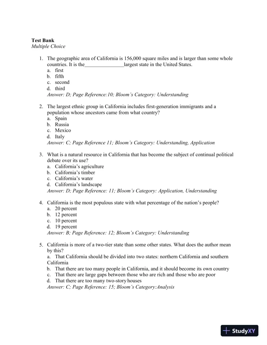 Test Bank for California Government and Politics Today, 15th Edition, page 6