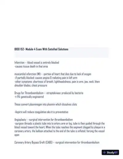 2024 BIOD 152 - Portage Learning Anatomy and Physiology Module 1-7 Exam With Answers (100 Solved Questions) - Page 1 preview image