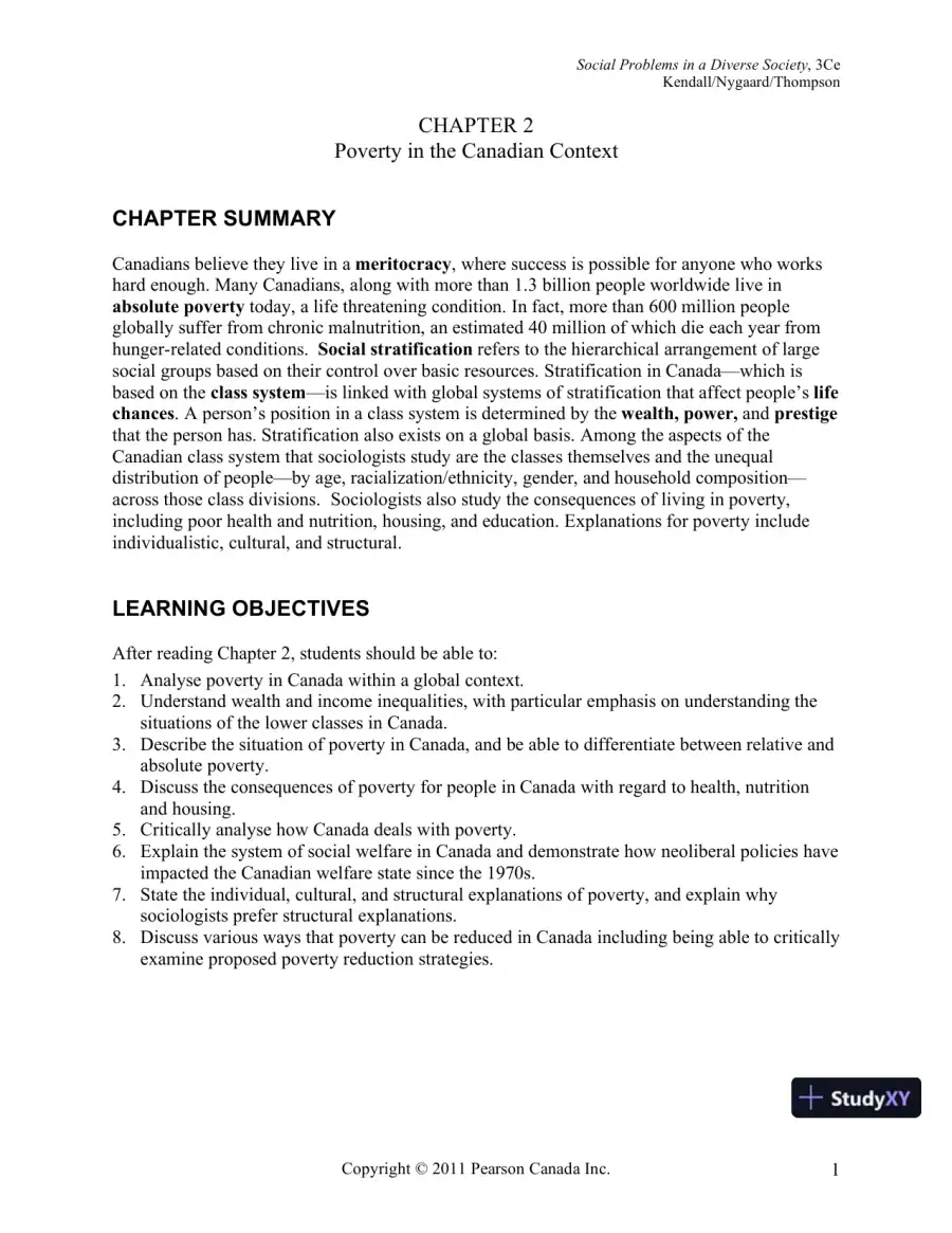 Social Problems In A Diverse Society, Third Canadian Edition Lecture Notes, page 21