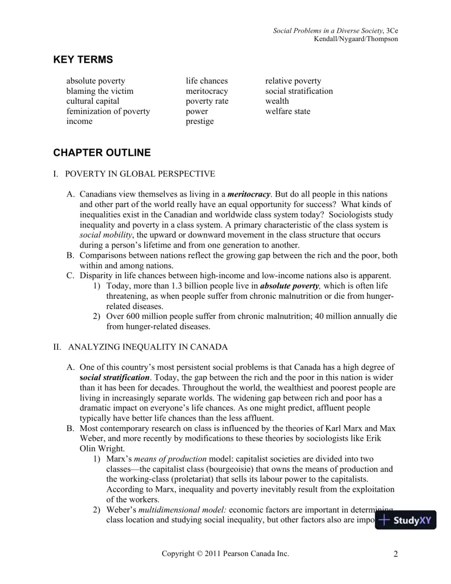 Social Problems In A Diverse Society, Third Canadian Edition Lecture Notes, page 22