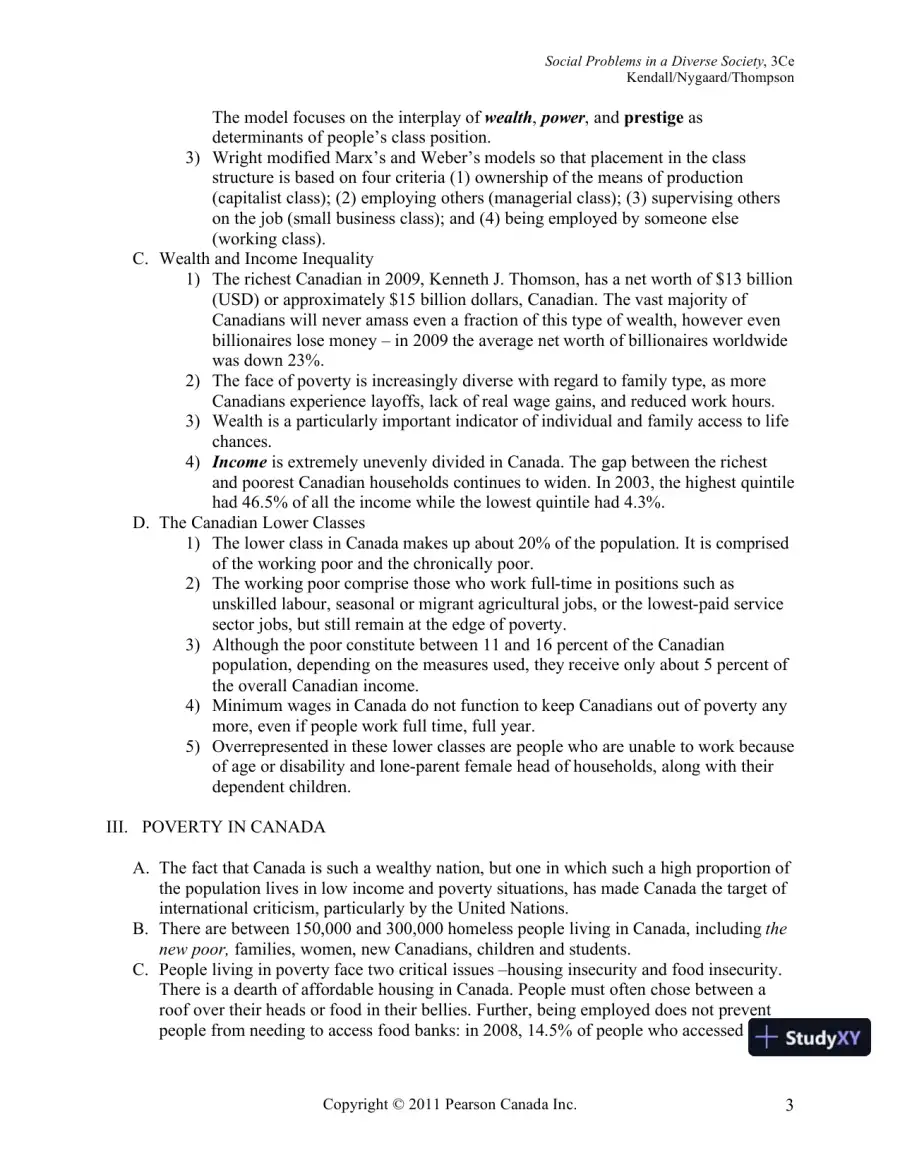Social Problems In A Diverse Society, Third Canadian Edition Lecture Notes, page 23