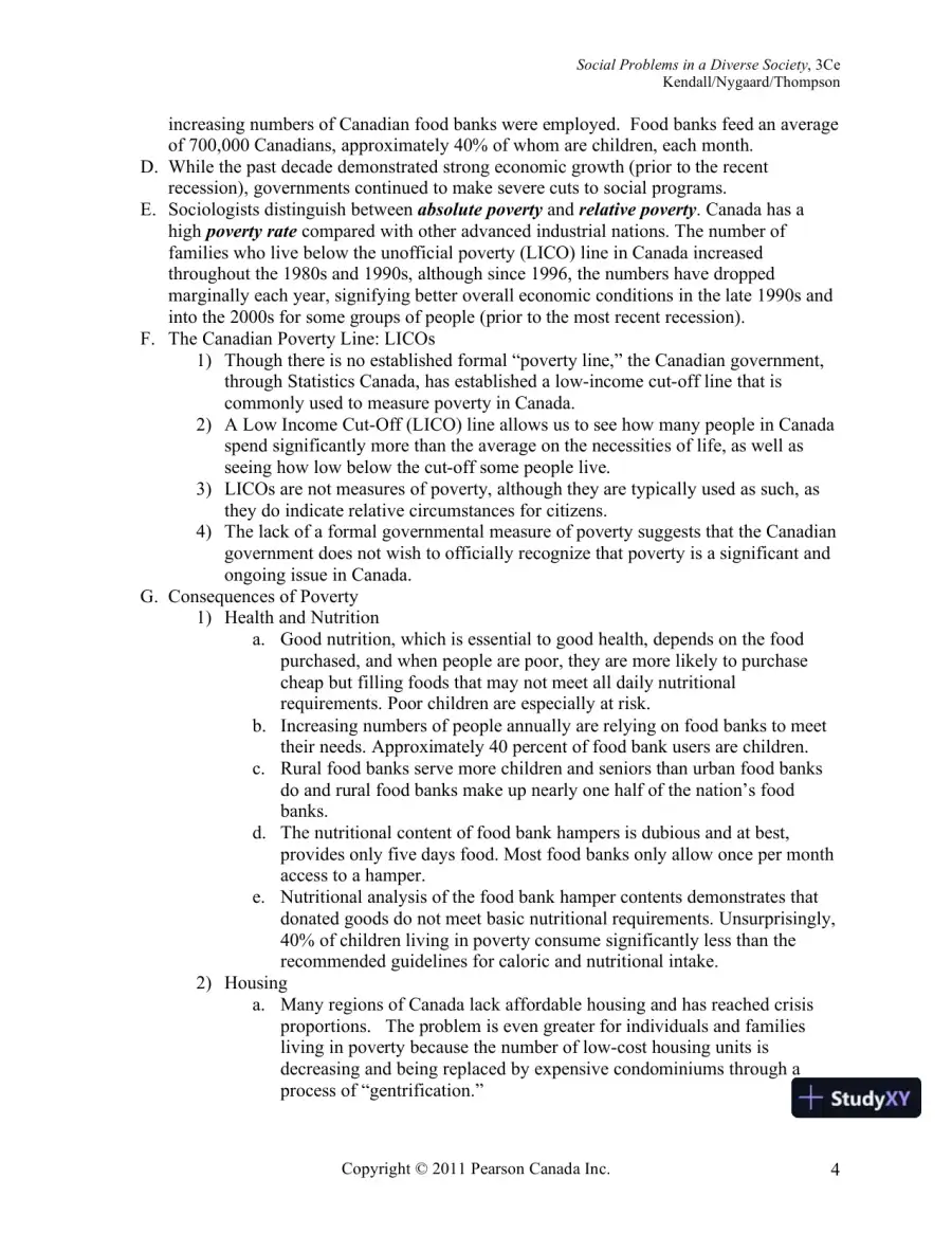 Social Problems In A Diverse Society, Third Canadian Edition Lecture Notes, page 24