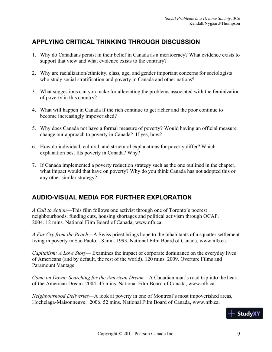 Social Problems In A Diverse Society, Third Canadian Edition Lecture Notes, page 29